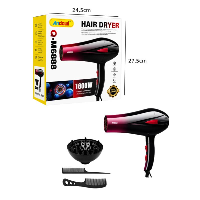 Andowl Πιστολάκι Μαλλιών 1600W Q-M688 - Hair Dryer OEM