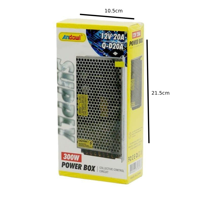 Andowl Τροφοδοτικό LED Ισχύος 300W με Τάση Εξόδου 12V Q-D20A - Power Box OEM