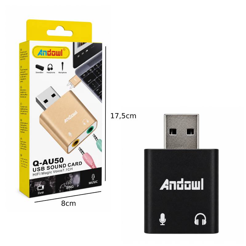 Andowl Εξωτερική Κάρτα Ήχου USB 7.1 Q-AU50 -External USB Sound Card OEM