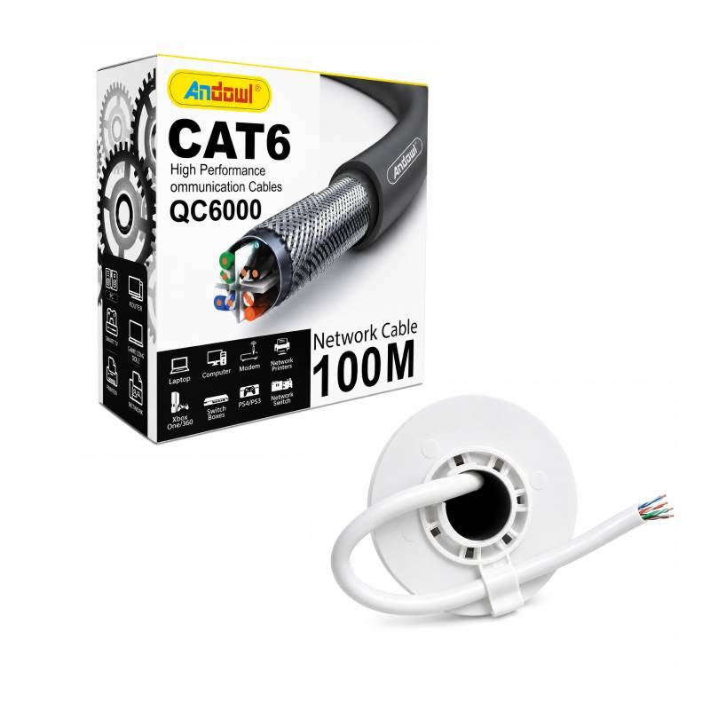 Andowl Καλώδιο Δικτύου CAT6 100 Μέτρων Υψηλής Απόδοσης QC6000 - High Performance Network Cable OEM