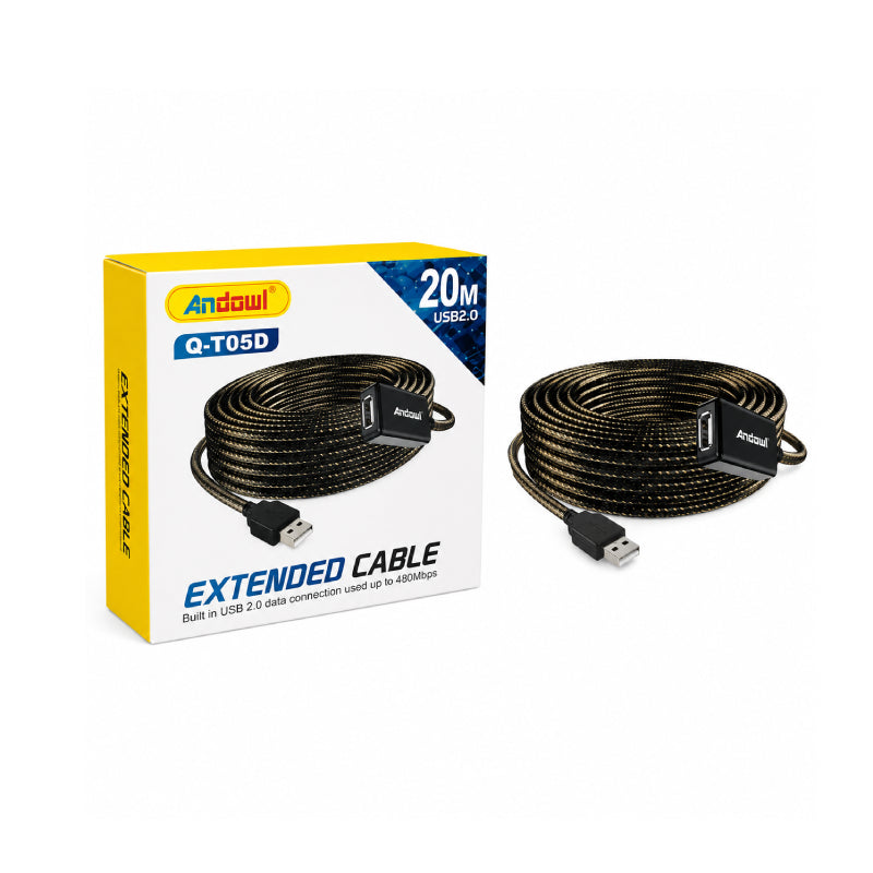 Andowl Καλώδιο Επέκτασης USB 2.0 20 Μέτρων Q-T05D - USB 2.0 Extension Cable 20M OEM