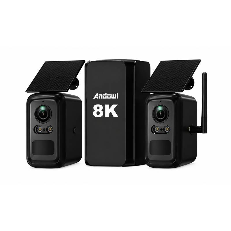 Andowl Ηλιακό Σύστημα Καμερών Ασφαλείας WiFi 8K με 2 Κάμερες No.TS2 - WiFi Solar Security Camera System OEM