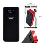 Andowl Q-CD701 Power Bank 40000mAh με 2 Θύρες USB - LED Screen Display Power Bank - Γκρι/Λευκό - Μαύρο/Κόκκινο OEM