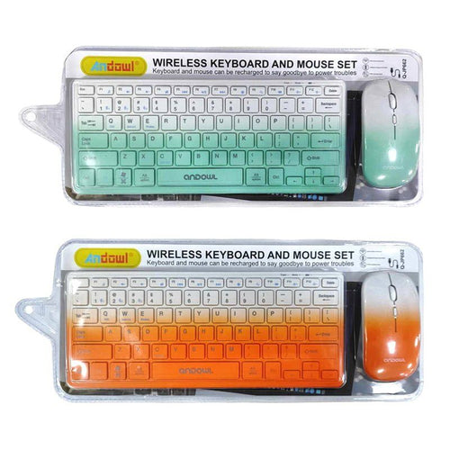 Andowl Q-JP662 Σετ πληκτρολόγιο & ποντίκι ασύρματα - Wireless keyboard & mouse set - Πορτοκαλί ANDOWL
