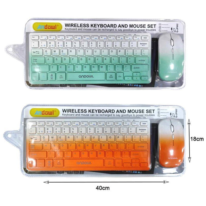 Andowl Q-JP662 Σετ πληκτρολόγιο & ποντίκι ασύρματα - Wireless keyboard & mouse set - Πορτοκαλί ANDOWL