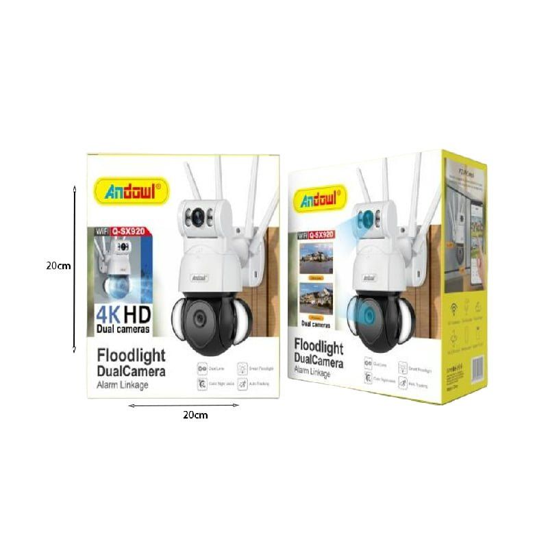 Andowl IP Κάμερα Παρακολούθησης Wi-Fi 4K Αδιάβροχη με Αμφίδρομη Επικοινωνία Q-SX920 - Foodlight Dual Camera ANDOWL