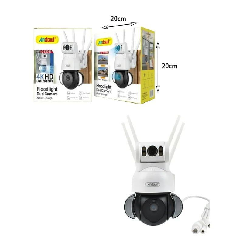 Andowl IP Κάμερα Παρακολούθησης Wi-Fi 4K Αδιάβροχη με Αμφίδρομη Επικοινωνία Q-SX920 - Foodlight Dual Camera ANDOWL