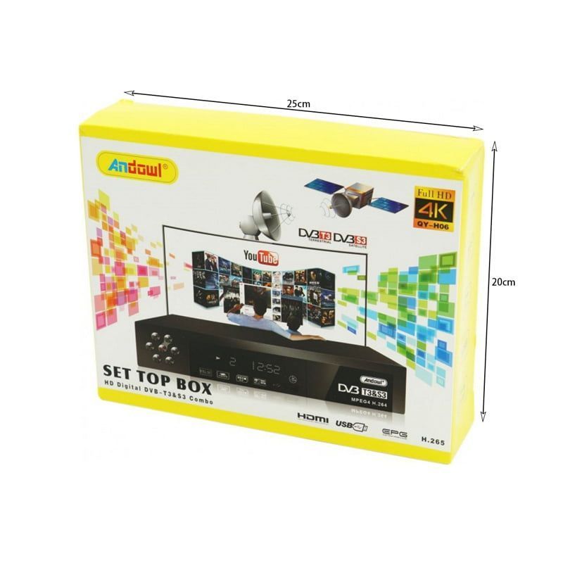 Andowl QY-H06 Ψηφιακός Δέκτης Mpeg-4 Full HD (1080p) Σύνδεσεις HDMI / USB ANDOWL