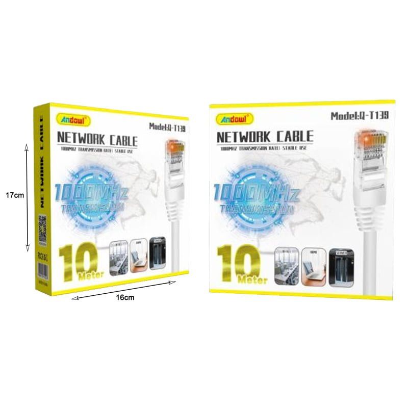 Andowl Καλώδιο δικτύου ethernet 10m 1000MHz Q-T139 - Net Work Cable Transmission Rate ANDOWL