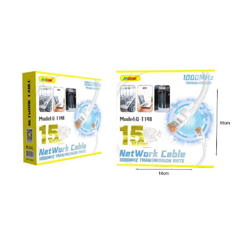 Andowl Καλώδιο δικτύου ethernet 15m 1000MHz U/UTP Cat.5e Q-T140 - Net Work Cable ANDOWL