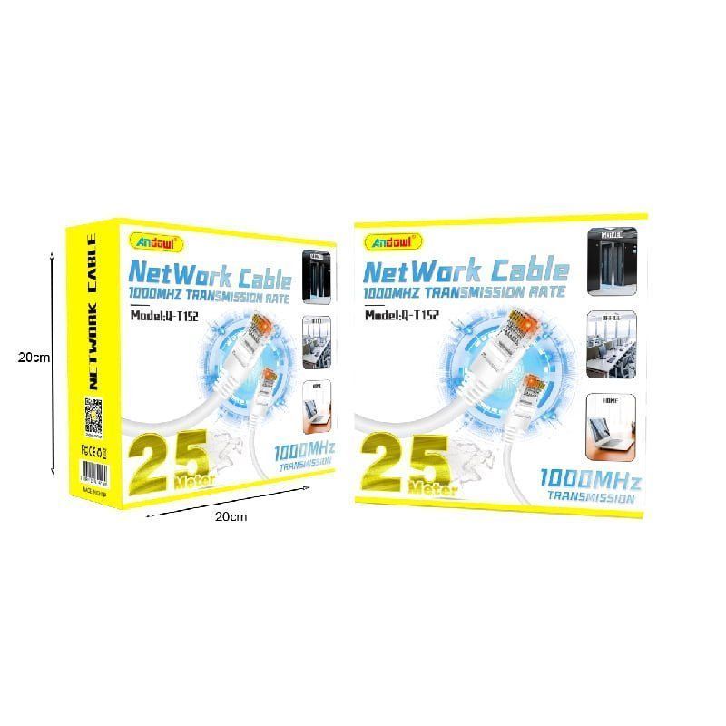Andowl Καλώδιο δικτύου Ethernet 25m 1000MHz U/UTP Cat.5e Q-T152 - Net Work Cable ANDOWL