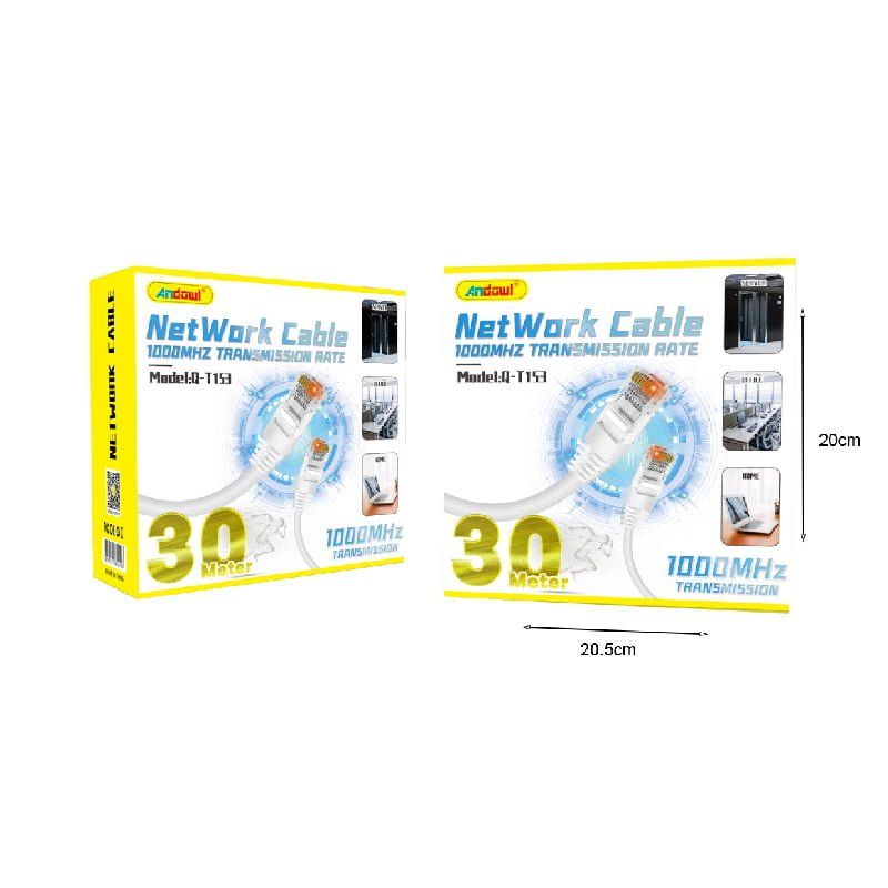Andowl Καλώδιο δικτύου ethernet 30m 1000MHz U/UTP Cat.5e Q-T153 - Net Work Cable ANDOWL