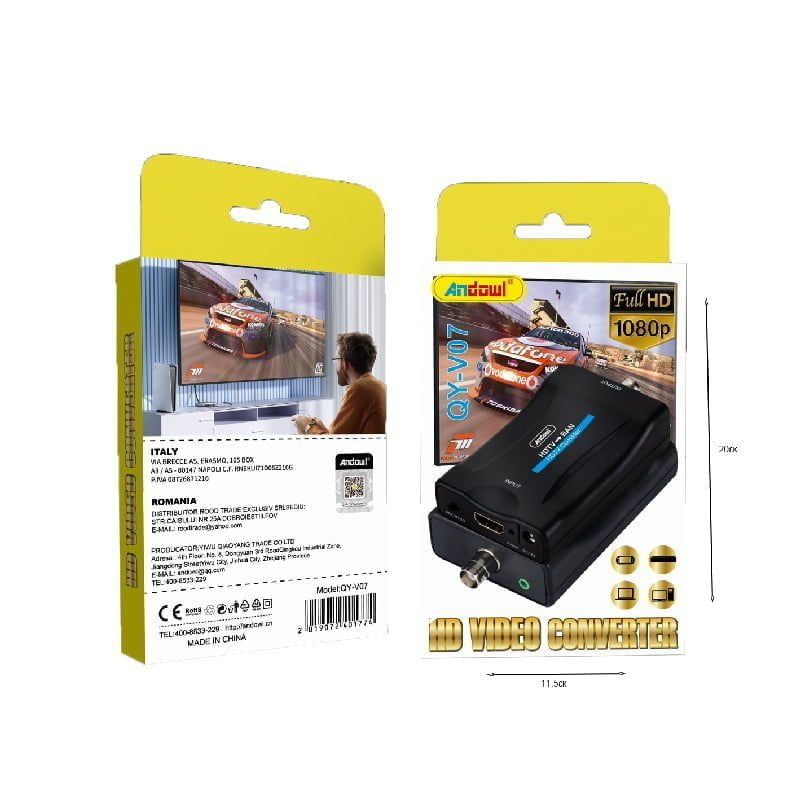 Andowl Μετατροπέας HDMI female σε BNC female QY-V07 - HDMI to BNC Video Converter ANDOWL