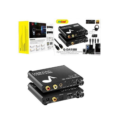 Andowl Μετατροπέας Coaxial / Toslink / USB-A female σε RCA female Q-DA5 - Digital Analog Audio Converter Andowl