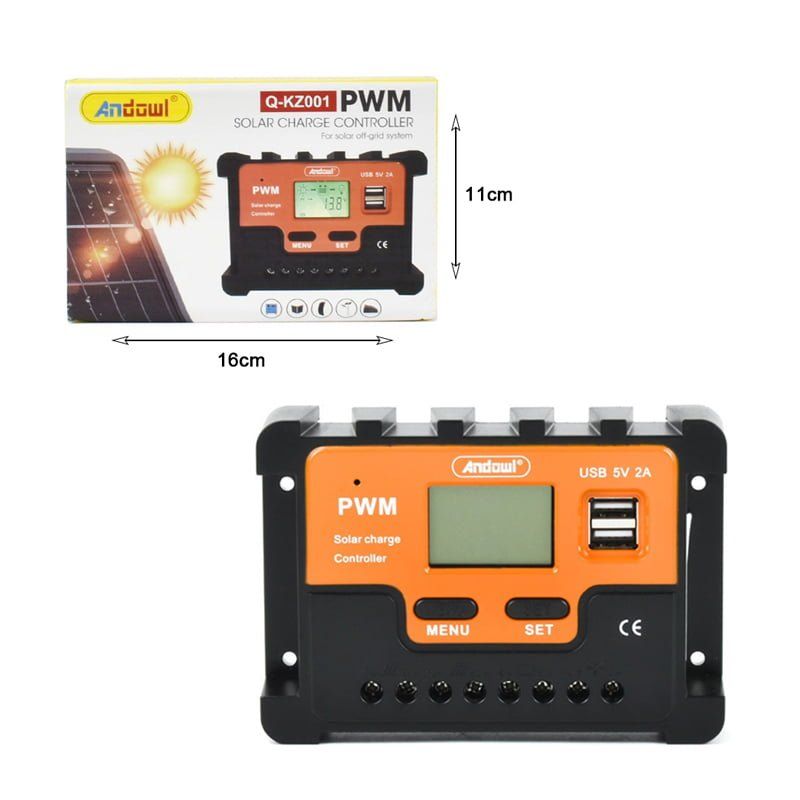 Andowl Q-KZ001 Ρυθμιστής Φόρτισης PWM 12V/24V 15A - Solar charge controller OEM