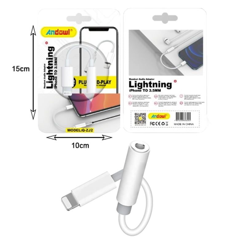 Andowl Q-ZJ2 Μετατροπέας Αντάπτορας 3.5mm σε Lightning - Lightning to 3.5mm Audio Jack Cable ANDOWL