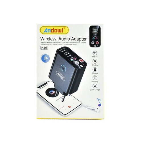 Andowl Ασύρματος Αναμεταδότης Ήχου Μπριζάκι Bluetooth K16 - Wireless Audio Adapter ANDOWL