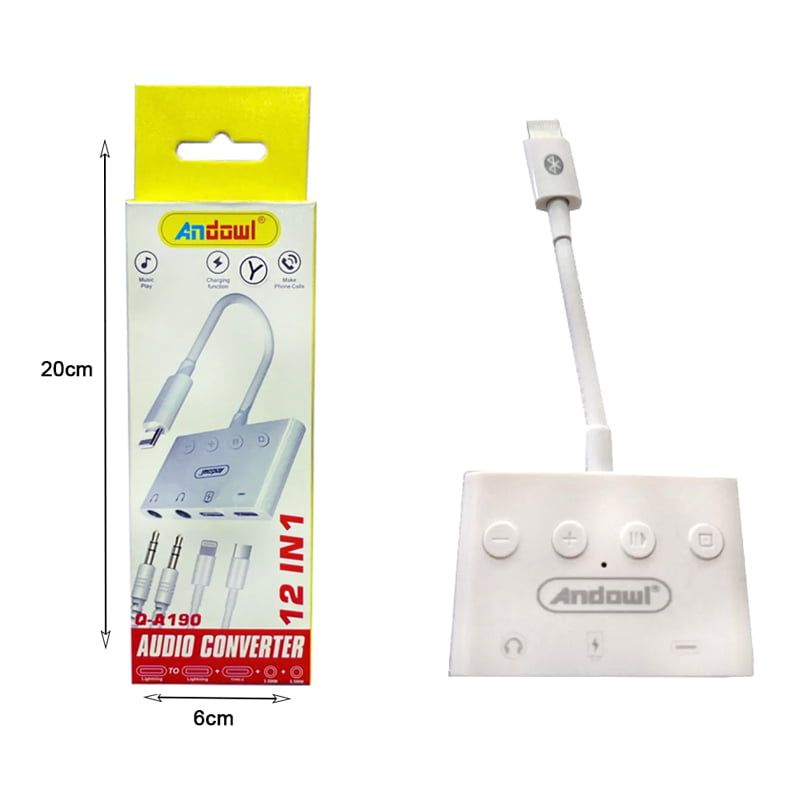 Andowl Αντάπτορας Ήχου 12 σε 1 για iPhone Q-A190 - 12in1 Audio Converter ANDOWL