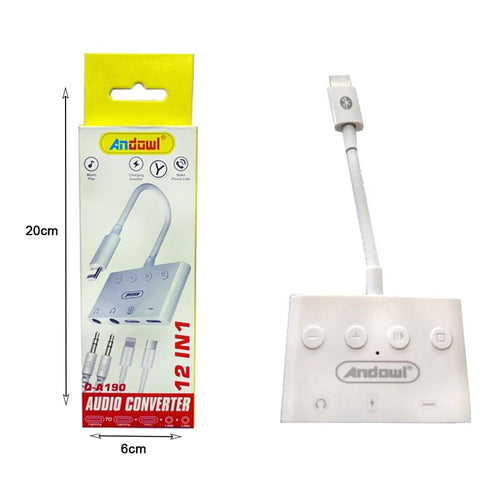 Andowl Αντάπτορας Ήχου 12 σε 1 για iPhone Q-A190 - 12in1 Audio Converter ANDOWL