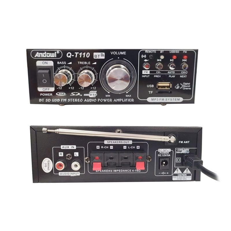 Andowl Τελικός Ενισχυτής Hi-Fi Stereo Q-T110 Max - Karaoke Reverberation Power Amplifier ANDOWL