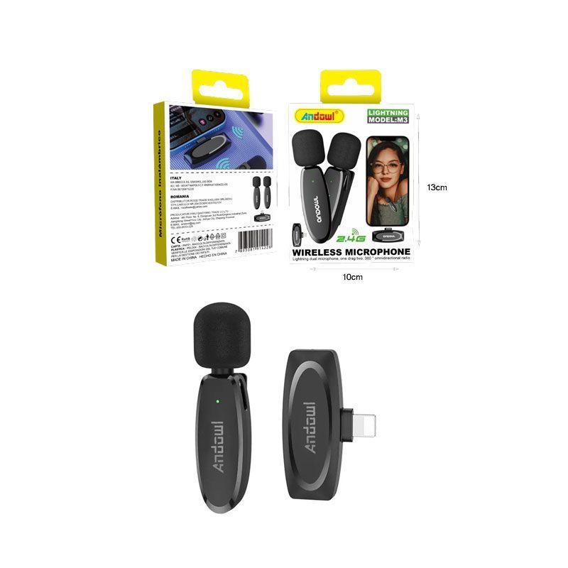 Andowl Ασύρματο Πυκνωτικό Μικρόφωνο M3- Wireless Microphone ANDOWL