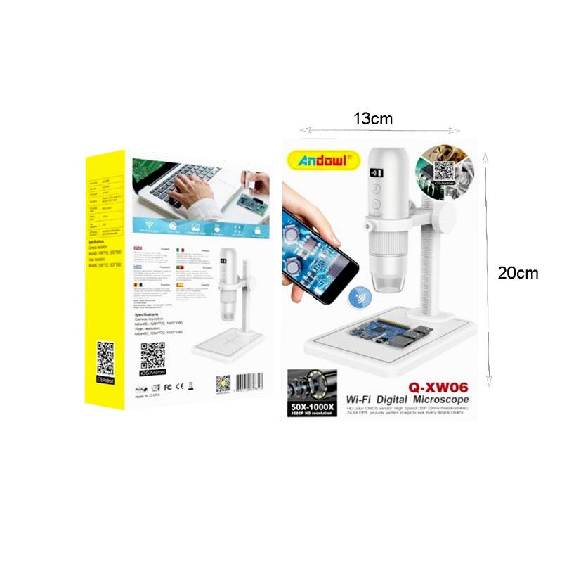 Andowl Ψηφιακό Μικροσκόπιο Μονόφθαλμο Wi-Fi 50x-1000x Q-XW06 - Wi-Fi Digital Microscope OEM