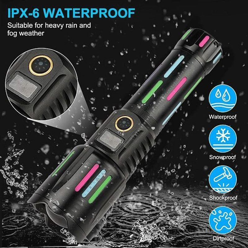 Andowl Επαναφορτιζόμενος Φακός Led 3200mAh με 5 λειτουργίες με δυνατότητα ζουμ L550 - Aluminum Alloy Strong Light Flashlight OEM