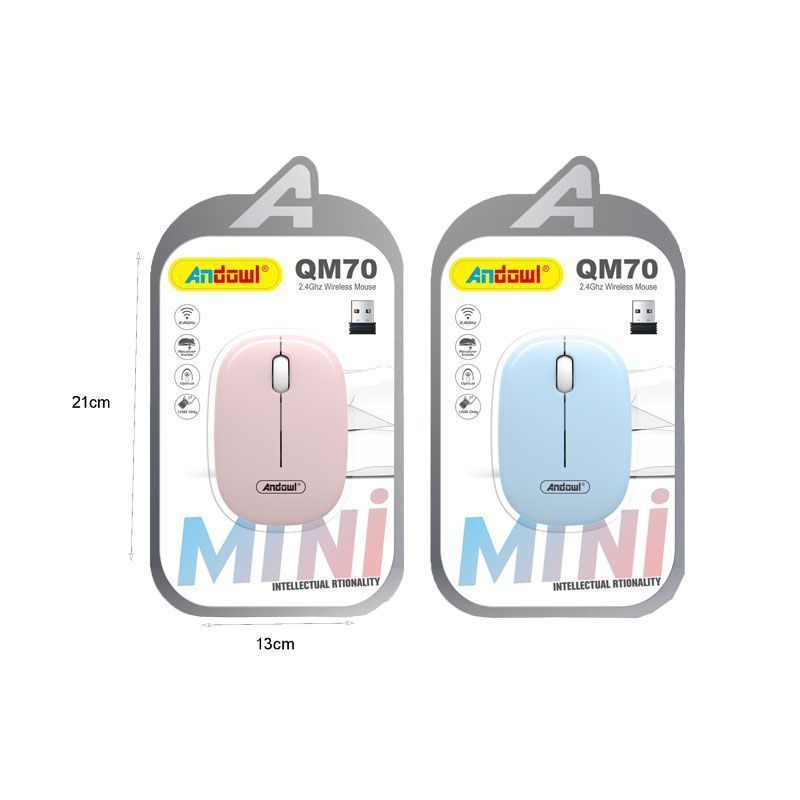 Andowl Mini Ασύρματο Ποντίκι 2.4 GHZ QM70 - Wireless mouse - Γκρι ANDOWL