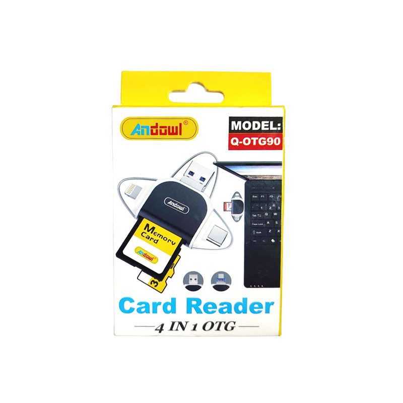 Andowl 4 σε 1 OTG Card Reader - Συσκευές ανάγνωσης καρτών μνήμης με 3 υποδοχές Q-OTG90 - Card Reader Q-OTG90 ANDOWL