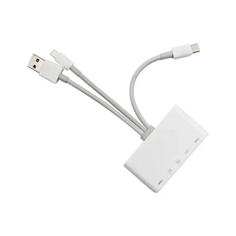 Andowl 5 σε 1 Lightning+Type C+USB A Card Reader με 3 Καλώδια Andowl Q-Z09 - 3-wire 5 in 1 card reader Q-Z09 ANDOWL