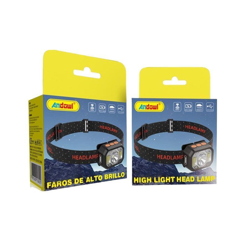 Andowl Επαναφορτιζόμενος Φακός Κεφαλής LED Αδιάβροχος με Μέγιστη Φωτεινότητα 750lm Q-TD209 - High Light Head Lamp OEM