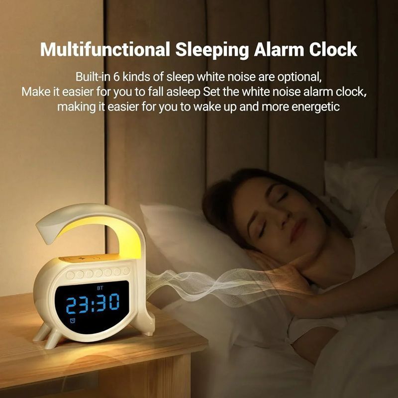 Andowl Ηχείο 4 σε 1 με Bluetooth, ασύρματο φορτιστή, ξυπνητήρι & ρολόι 15W 5A Pro - Wireless Charging Speaker OEM