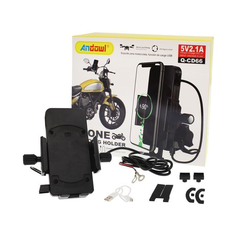 Andowl Βάση Κινητού Μοτοσυκλέτας με Μπίλια Q-CD66 – Phone holder ANDOWL
