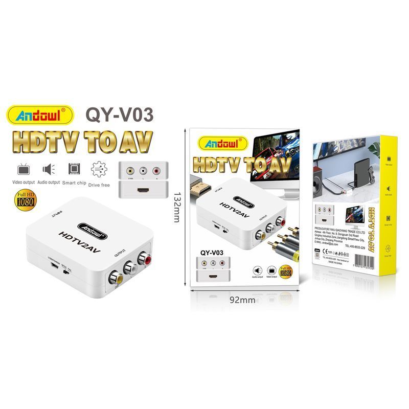 Andowl Μετατροπέας HDTV female σε AV QY-V03 - HDTV to AV Converter ANDOWL