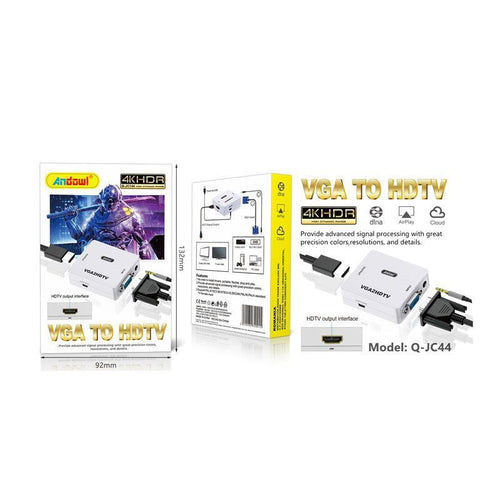 Andowl Αντάπτορας 3.5mm / VGA female - HDMI female Q-JC144 - VGA to HDTV ANDOWL