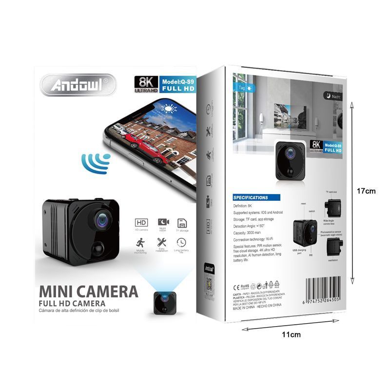 Andowl 8K Ultra HD Κάμερα Q-S9 - Mini Full HD Camera OEM