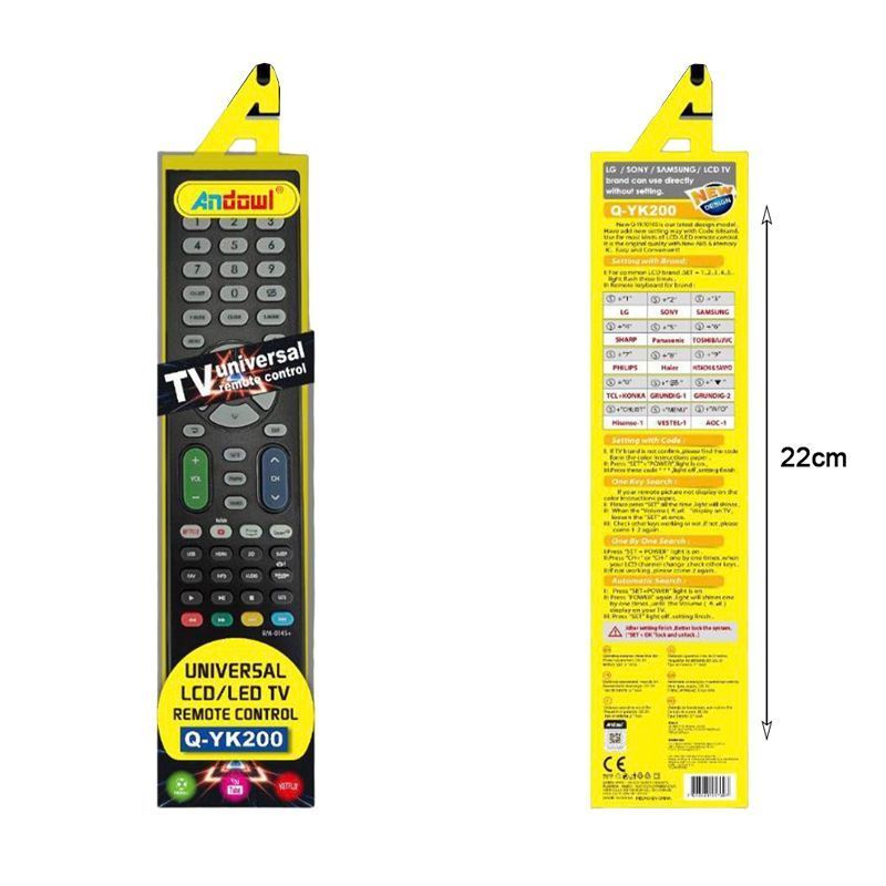 Andowl Universal Τηλεχειριστήριο Q-YK200 για Τηλεοράσεις - TV Universal Remote Control OEM