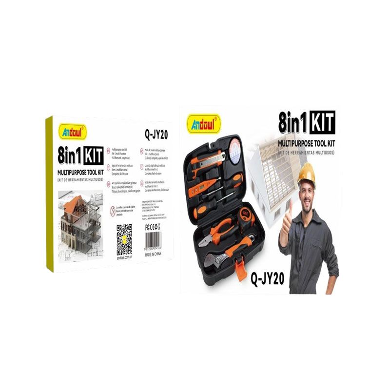 Andowl Κιτ εργαλείων 8 τεμάχια και με θήκη μεταφοράς Q-JY20 - Multipurpose Tool Kit ANDOWL