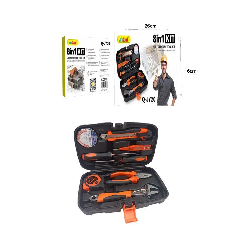 Andowl Κιτ εργαλείων 8 τεμάχια και με θήκη μεταφοράς Q-JY20 - Multipurpose Tool Kit ANDOWL