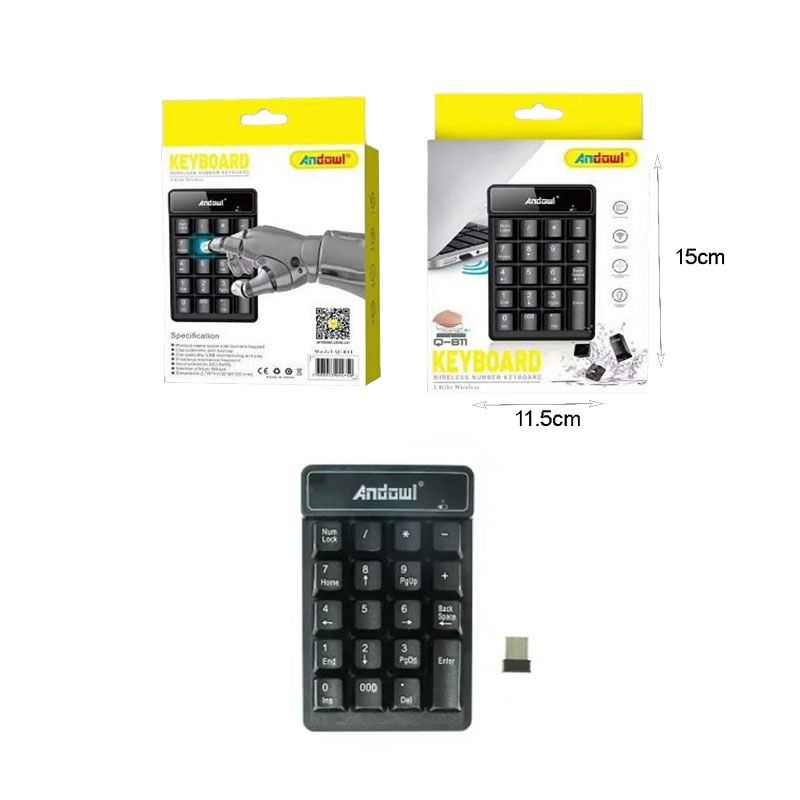 Andowl Ασύρματο Αριθμητικό Πληκτρολόγιο Q-811 – Wireless Number Keyboard ANDOWL