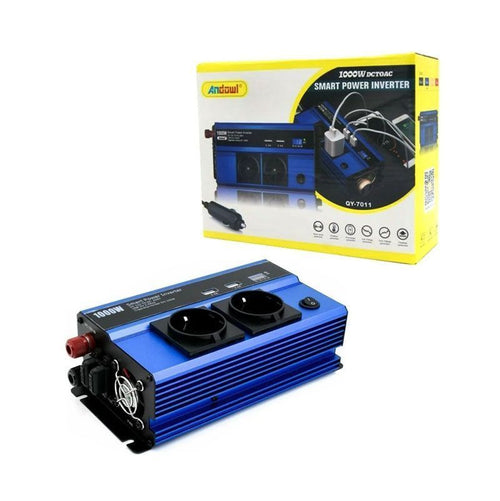 ANDOWL QY-7011 Μετατροπέας Ισχύος Αυτοκινήτου 1000W 12V 220V με 2xUSB - Smart power inverter ANDOWL