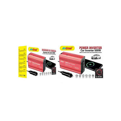 Andowl Inverter Αυτοκινήτου Τροποποιημένου Ημιτόνου 500W για Μετατροπή 12V DC σε 220V AC Q-N7001 - Power Inverter ANDOWL