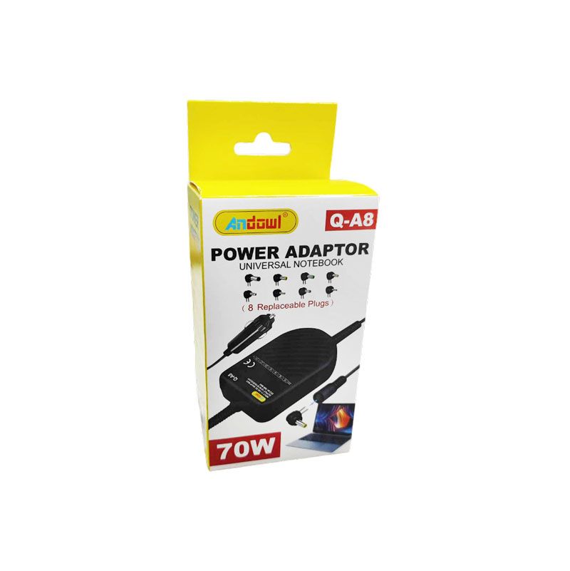Andowl Τροφοδοτικό με 8 Ανταλλακτικά βύσματα 70W Q-A8 -Power Adapter ANDOWL