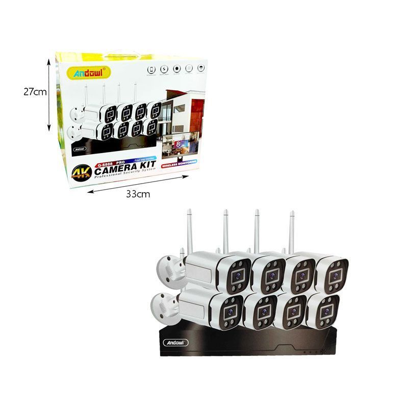 Andowl Ολοκληρωμένο Σύστημα CCTV με 8 Κάμερες 4K Q-S888 PRO - Camera Kit ANDOWL