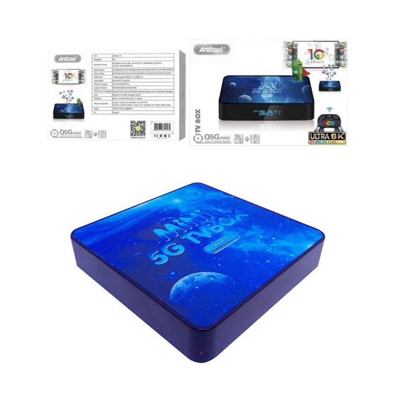 Andowl TV Box Mini 4K UHD με WiFi USB 2.0 / USB 3.0 4GB RAM και 64GB Αποθηκευτικό Χώρο με Λειτουργικό Android 10.0 Q5G - TV Box Mini ANDOWL