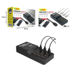 Andowl Βάση Φόρτισης με 12 Θύρες USB-A 60W σε Μαύρο χρώμα Q-CD630 - USB Fast Charger ANDOWL