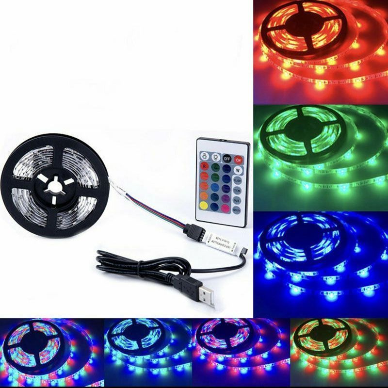 Andowl Ταινία LED Τροφοδοσίας USB (5V) RGB Μήκους 2m Σετ με Τηλεχειριστήριο και Τροφοδοτικό Τύπου SMD5050 Q-DT20 - LED strip lights OEM