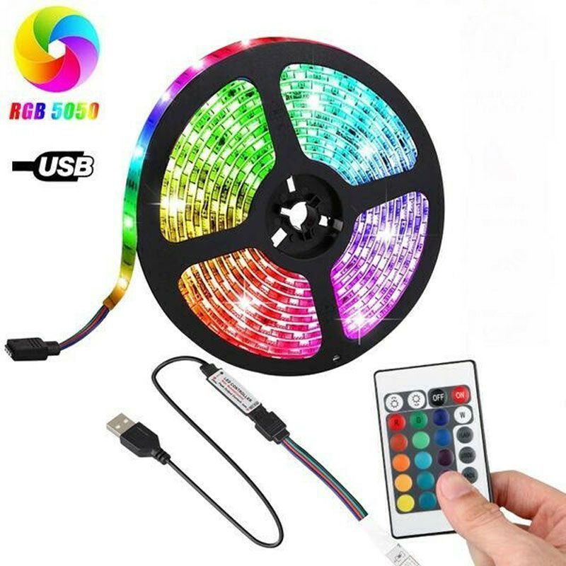 Andowl Αδιάβροχη Ταινία LED Τροφοδοσίας USB (5V) RGB Μήκους 5m και 6 LED ανά Μέτρο με Τηλεχειριστήριο Τύπου SMD5050 Q-DT50 - LED strip lights OEM