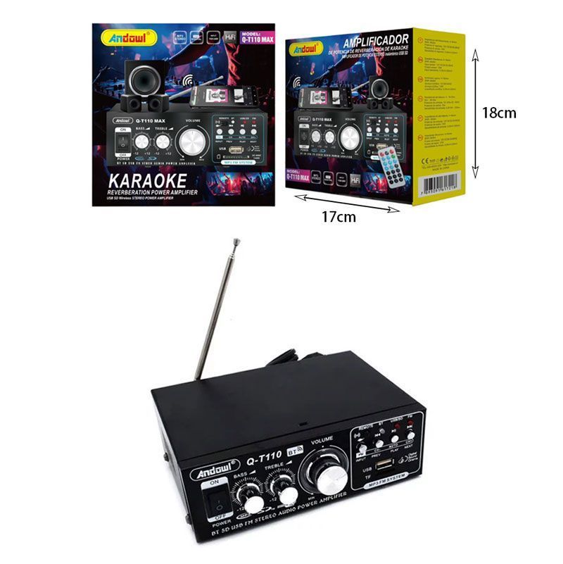 Andowl Τελικός Ενισχυτής Hi-Fi Stereo Q-T110 Max - Karaoke Reverberation Power Amplifier ANDOWL