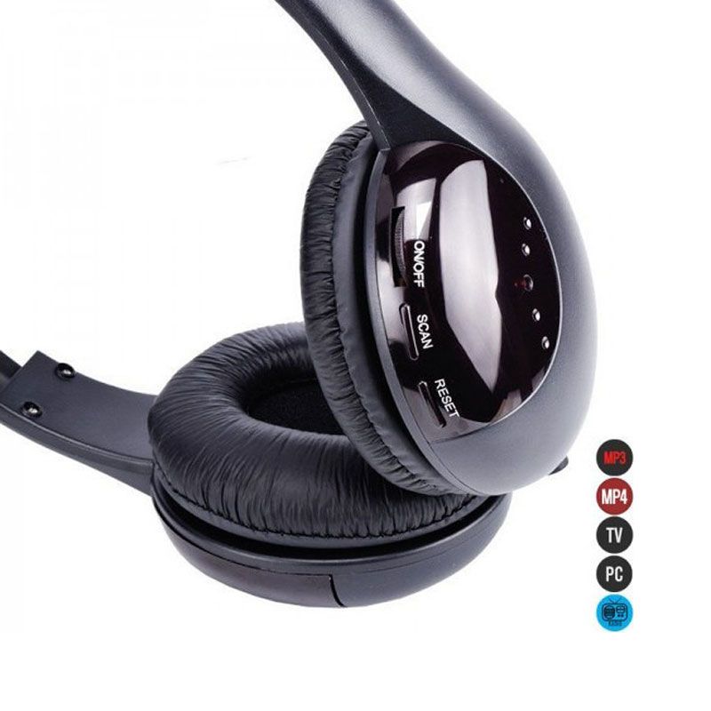 Andowl Ασύρματα Over Ear Ακουστικά Τηλεόρασης Μαύρα QY-2001 - 5in1 Wireless Earphone ANDOWL